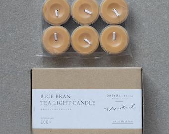 Velas de té de salvado de arroz (juego de 6)