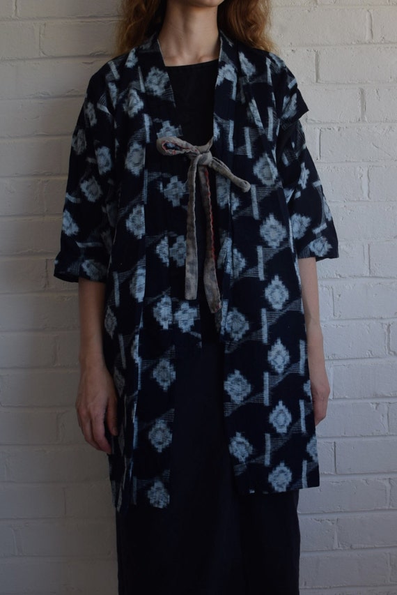 Antique Japanese Kasuri Natural Indigo Kimono Jack