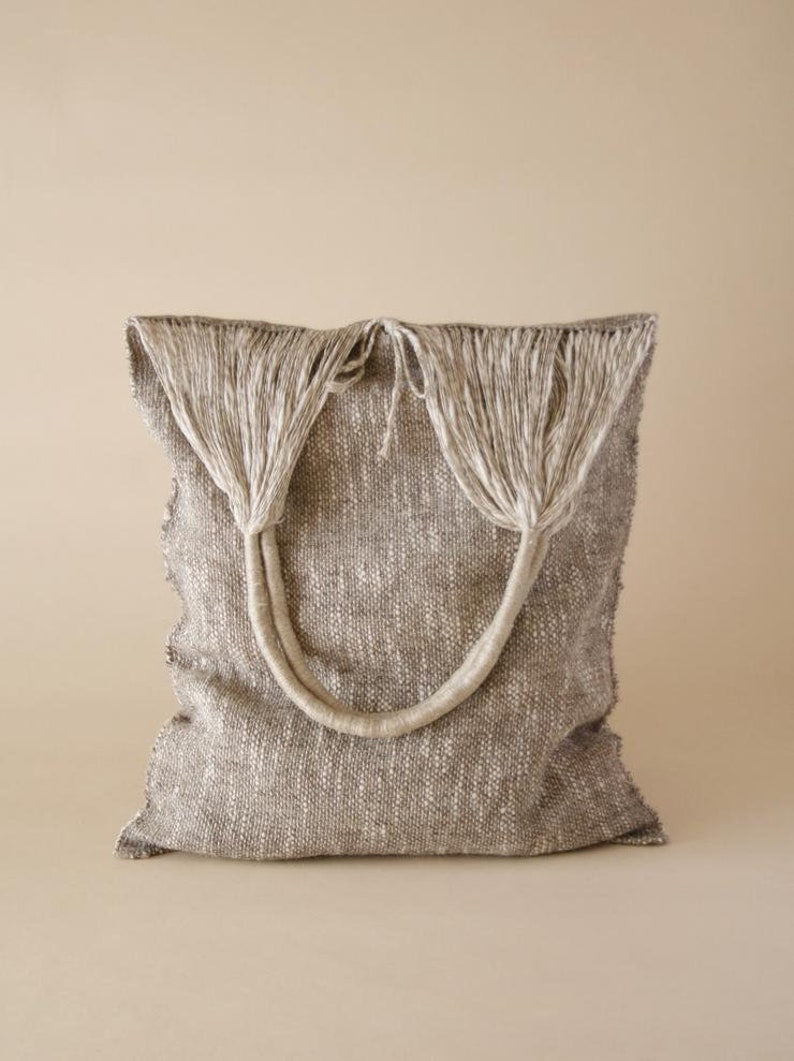 LinenWool Handwoven Tote Bag