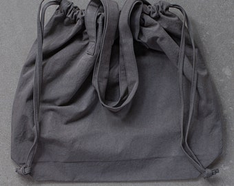Cotton Drawstring Tote Bag - Stone | Ochre