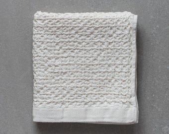 Baumwolle Leinen Waffel Handtuch - Ivory