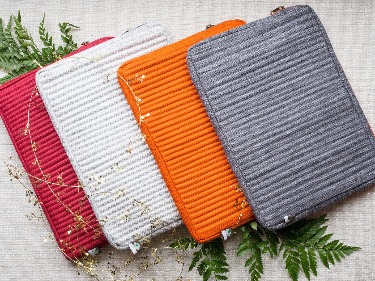 Black With Orange Laptop Case // Handmade // Sleeve // Fair Trade