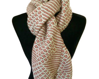 Rose Pink + Grey Hand-Knitted Scarf // Wrap // Neck Warmer // Winter Accessories // Gifts for Her // Holiday Gifts // Fair Trade // Handmade
