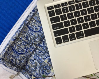 Blue Laptop Case // Fair Trade // Handmade // Laptop Sleeve  // Paisley // MacBook Pro // Corporate Gifts // Gifts for Grads