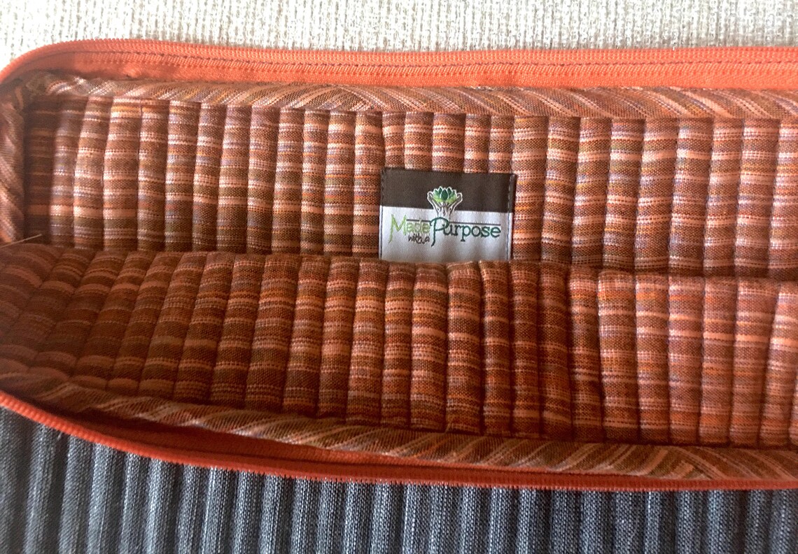 Black With Orange Laptop Case // Handmade // Sleeve // Fair Trade