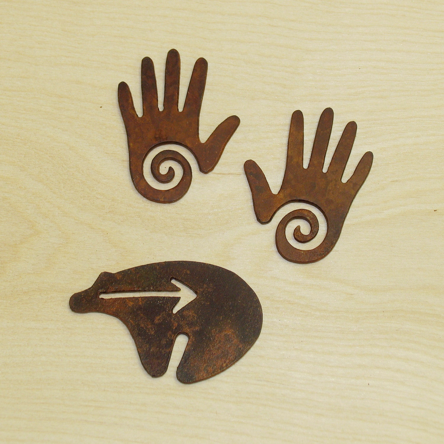 Fun Spirit Hand and Heart Line Bear Cut From Etsy