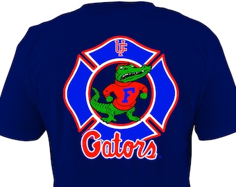 UF Gators 100% cotton Firefighter T-shirt  - University of Florida Gators - Firefighter shirts - Free Shipping in US