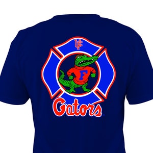 UF Gators 100% cotton Firefighter T-shirt  - University of Florida Gators - Firefighter shirts - Free Shipping in US