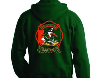 Hoodie - UM Hurricanes Firefighter 100% cotton  - Free Shipping