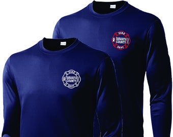 SCFD Long Sleeve Dri-fit 100% polyester tshirt  - Navy or White shirts