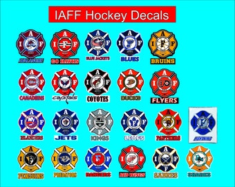 IAFF Hockey Decals for Union Firefighters - Free Shipping