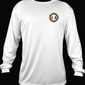 UM Miami Hurricanes Firefighter L/S Dri-Fit t-shirt in White Free Shipping image 2