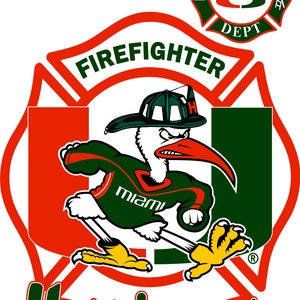 UM Miami Hurricanes Firefighter L/S Dri-Fit t-shirt in White Free Shipping image 3