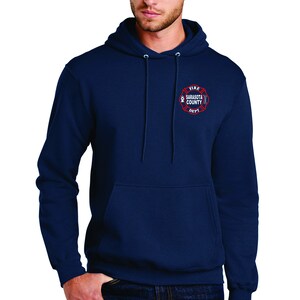 SCFD Navy Hoodie Sarasota Fire Department Skyline on back Free Shipping image 3