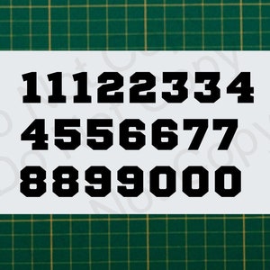 Sport - Helmet Number Vinyl Decals Set of 22 Stickers - Select Color & Size