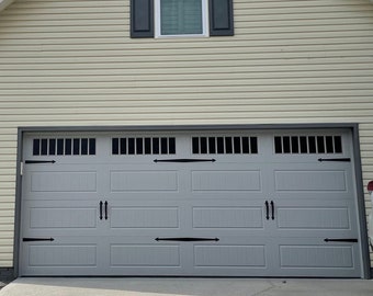 Stockade Wide / Long Panel  Faux Garage Door Windows Decals - Designed For Wide Panel Doors