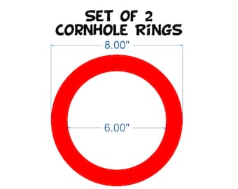 CORN HOLE Rings - Size 8" x 6" - Cornhole Circles Vinyl Decals - Stickers - Select Color