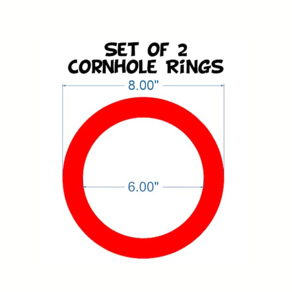 CORN HOLE Rings - Size 8" x 6" - Cornhole Circles Vinyl Decals - Stickers - Select Color