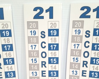 Cornhole Scoreboard Sign Set – Grey & Navy Checkerboard