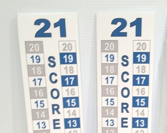 Cornhole Scoreboard Set: Gray & Navy Checkerboard, Coroplast, 18x4"