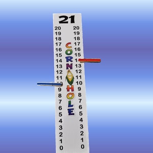 Cornhole Scoreboard Score Keeper - Full Color &quot;Corn Hole&quot; & Cartoon Corn Cob - With Bracket Easily Attach to a Pole