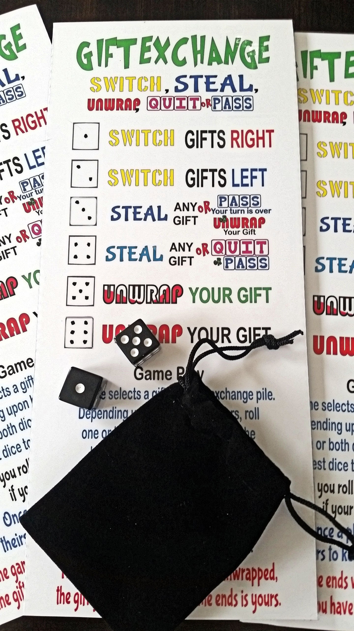 Gift Exchange White Elephant Dice Game With Game Board and Etsy Hong Kong