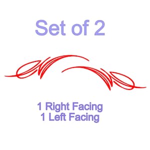 Scroll Pinstripe Decal - Fits Corvette Camaro Choppers and more  - Select Color - WGP03