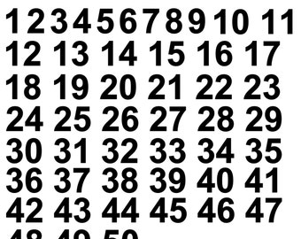 1 50 numbers set of vinyl decals helmet sportstickers etsy