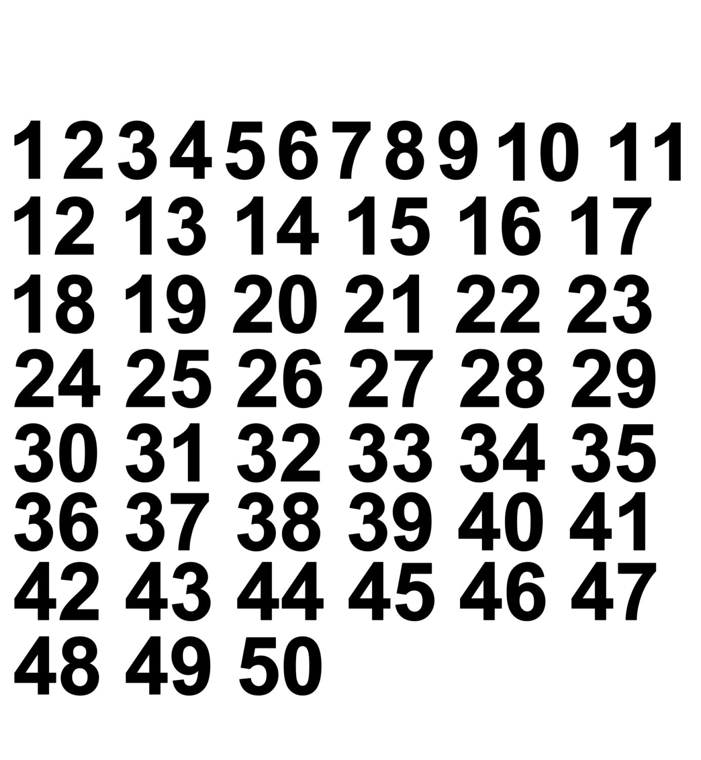1 50 numbers set of vinyl decals helmet sportstickers etsy