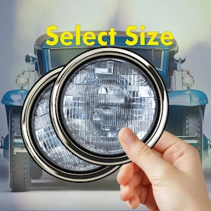 Fake Round Headlight & Chrome Ring Stickers Stock, Derby, Race, RC Cars, Golf Carts, Motorcycles, Go Carts Karts Listing is for TWO Decals