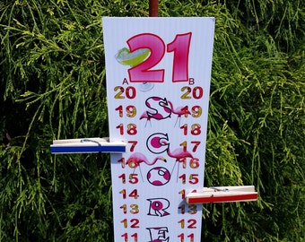 Cornhole Scoreboard Pink Flamingos and Margaritas, This is a Must Have Scoreboard
