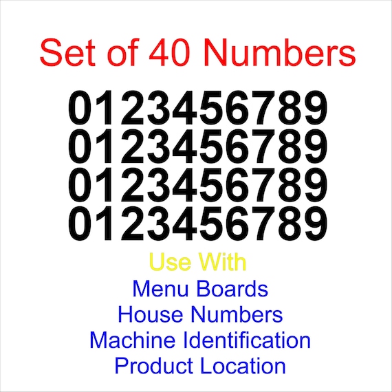 signs 0-9 10 of each. 100 1//2 High Sticky Numbers arts menu boards crafts