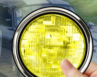 Autocollant Jaune Pour Phares Vintage Moto - Sticker Vinyle - Neuf - Teinte Feux Anciens