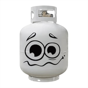 Dress up Your Boring Propane 20lb Tank With Our Funny Face Quality Vinyl Decal Sticker - Select Color - Version 3