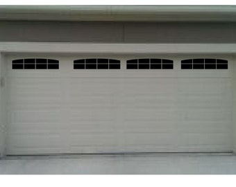 Carriage House Style Faux Double Garage Door Windows With Wide Panel Doors - Vinyl Decals - No Faux Hardware