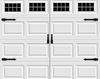 Carriage House Style Vinyl Garage Door Decal Kit Faux Windows & Hardware Ver 3 - Square Windows