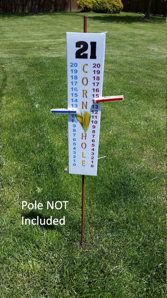 Cornhole Scoreboard Score Keeper - Full Color "Corn Hole" & Life Like Corn Cob Graphic