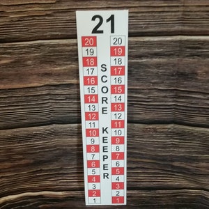 Red and White Checker Theme Cornhole / Corn hole Scoreboard Score Keeper - 18&quot;x4&quot; - Pole NOT included