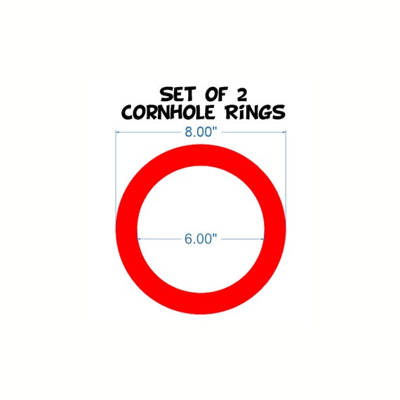 SINGLE ONE Cornhole Board Ring Circle DECAL Official Size Corn Hole Board 6.25 inch inside 8 inch outside 1 inch wide Ring