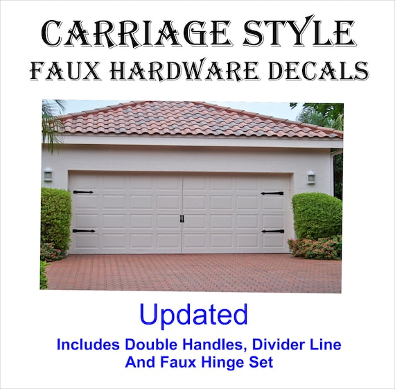 Carriage House Style Garage Door Faux Hardware Vinyl Decal Kit Etsy