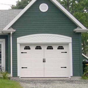 Carriage House Style Vinyl Garage Door Decal Kit Faux Windows & Hardware Ver 2