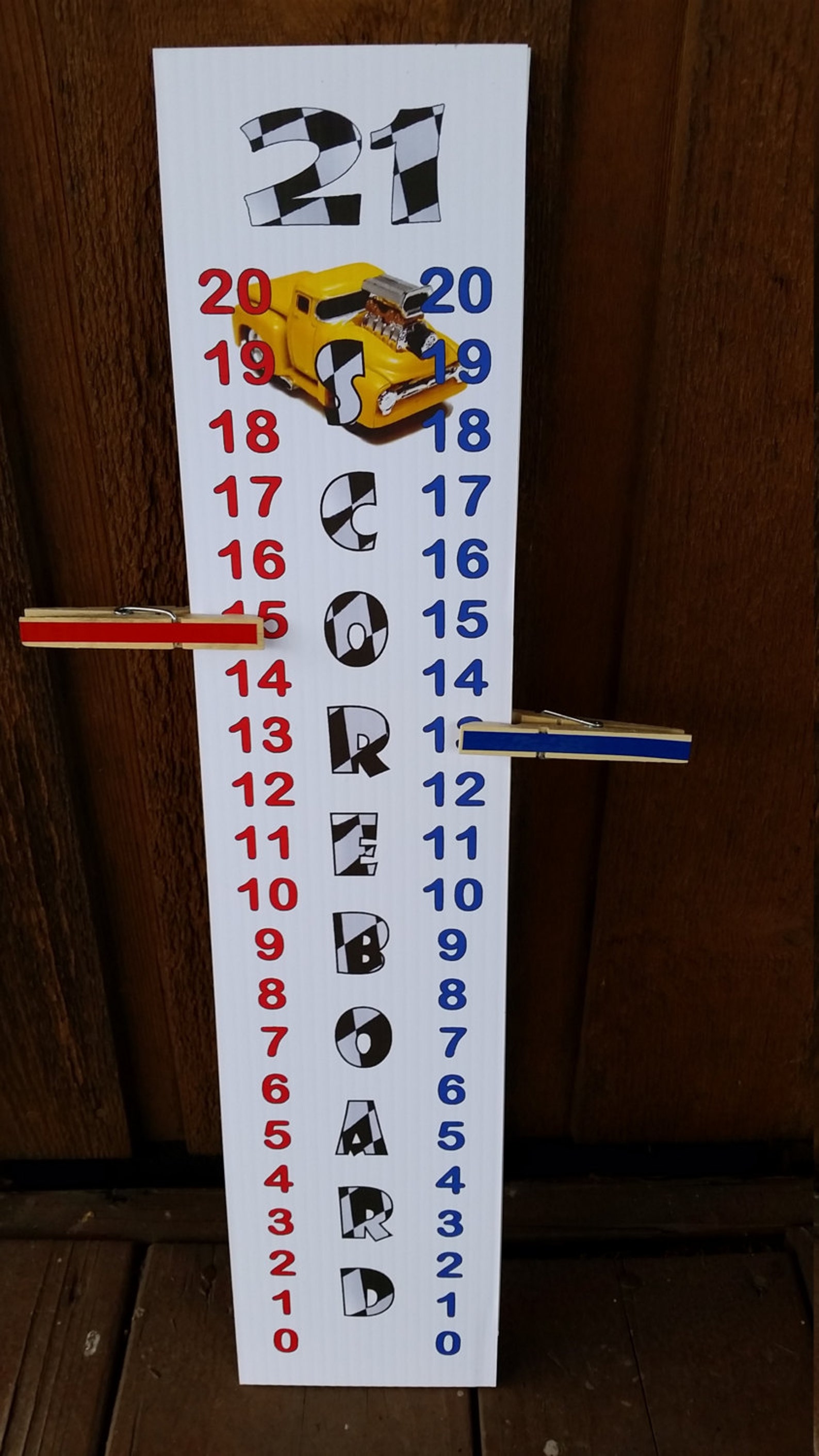 Scoreboard Score Keeper - Hot Rod Racing Theme - UV & Water Resistant ...