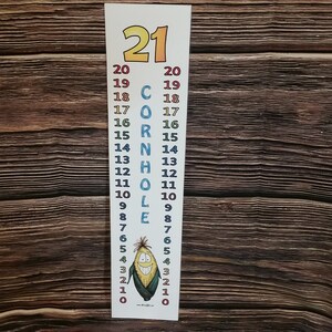 Large Cartoon Corn Cob &quot;Big Guy&quot; Cornhole / Corn hole Scoreboard Score Keeper - 18&quot;x4&quot; - Pole NOT included
