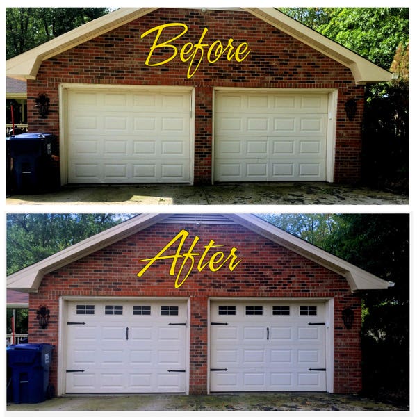 Craftsman Style Faux - Garage Door Windows - Vinyl Decals - No Faux Hardware Included