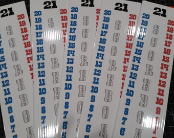 Set of 5 Cornhole Scoreboard Score Keeper - Red White Blue