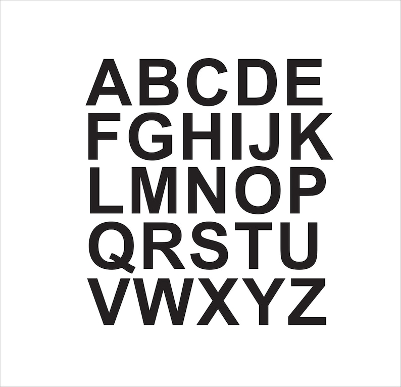 Alphabet / Letters Set of 26 Vinyl Decals Stickers DIY Signs Etsy