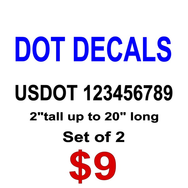 Truck Number Decals Etsy