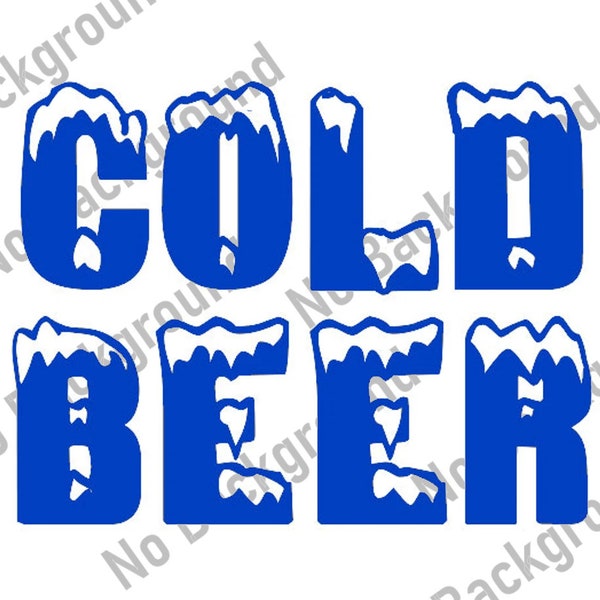 Cold Beer Vinyl Decal Sticker - DIY SIGN - Fridge or Cornhole Board - Select Color and Size