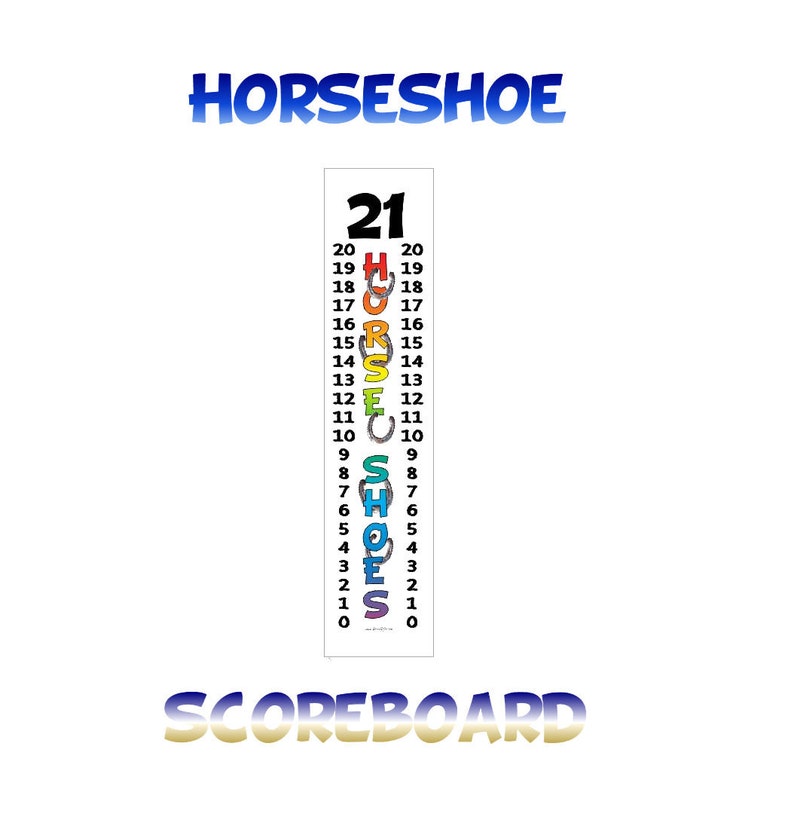 Horseshoe Scoreboard Score Keeper Full Color - Etsy