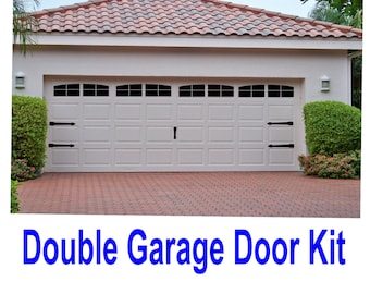 Carriage House Style Vinyl Garage Door Decal Kit Faux Windows & Hardware